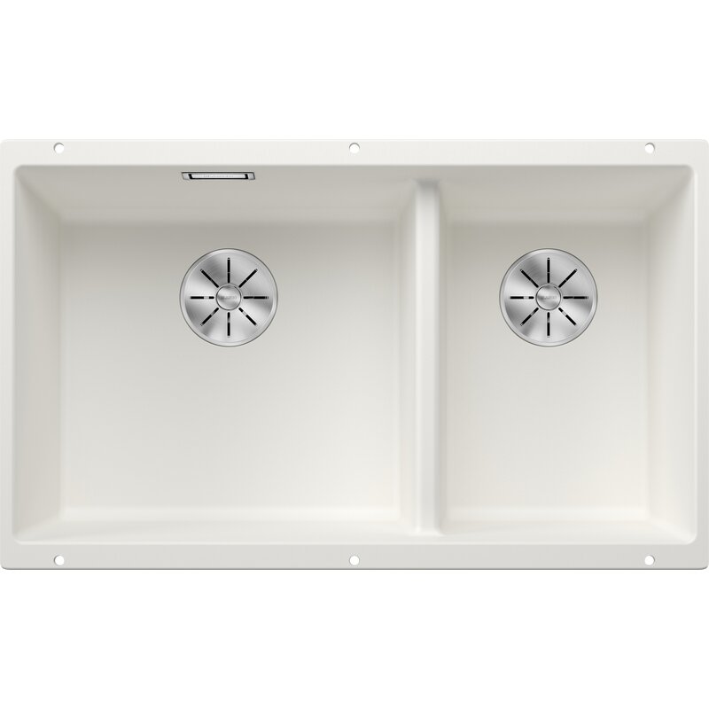 Zlewozmywak dwukomorowy BLANCO Subline 430/270-U 523155 Biały  46x75.5