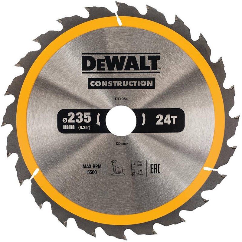 Tarcza do cięcia DEWALT 24T DT1954 235 mm