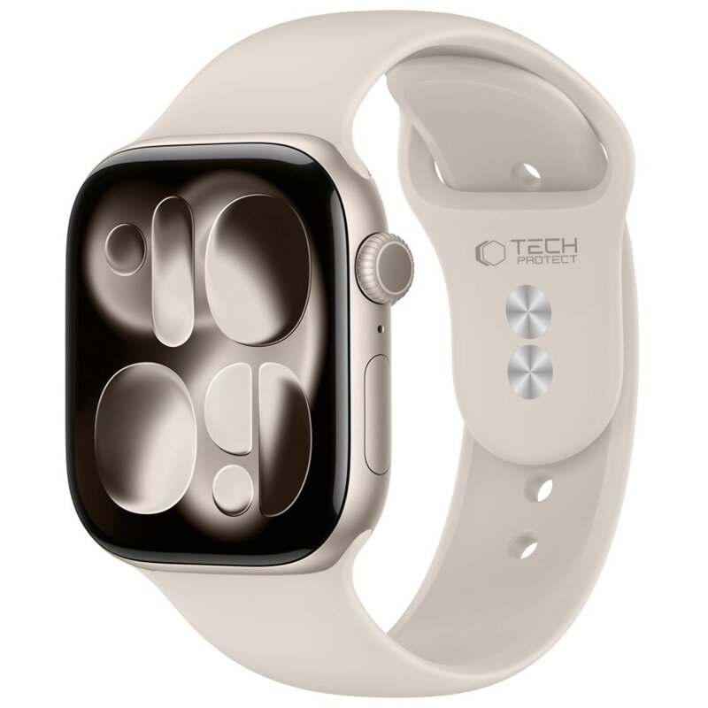 Pasek TECH-PROTECT Silicone do Apple Watch 8/9/10/11/12/SE/Ultra do koperty 44/45/46/49 mm Beżowy