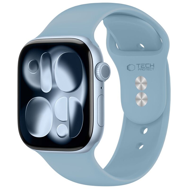 Pasek TECH-PROTECT Silicone do Apple Watch 8/9/10/11/12/SE/Ultra do koperty 44/45/46/49 mm Jasnoniebieski
