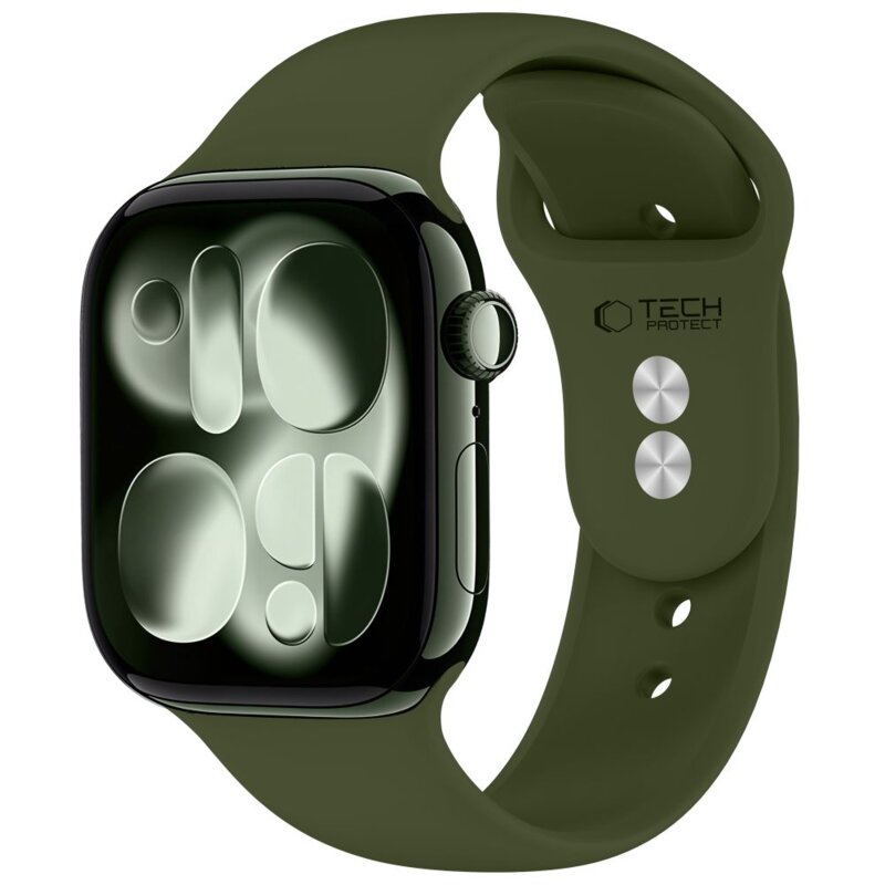 Pasek TECH-PROTECT Silicone do Apple Watch 8/9/10/11/12/SE/Ultra do koperty 44/45/46/49 mm Oliwkowy