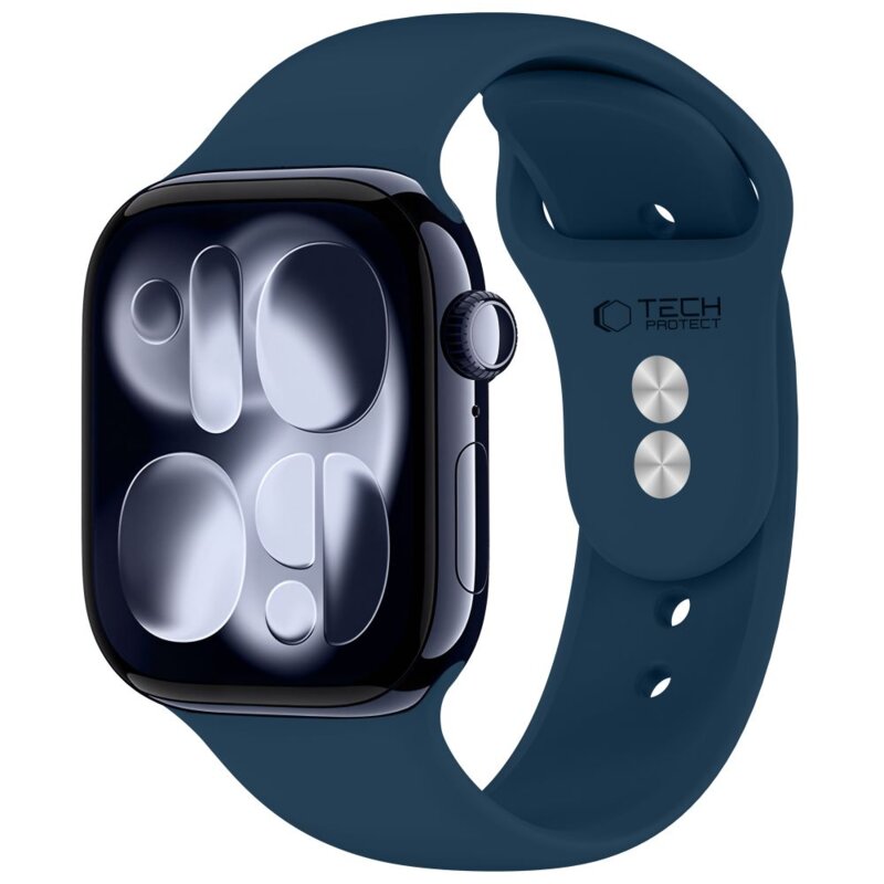 Pasek TECH-PROTECT Silicone do Apple Watch 8/9/10/11/12/SE/Ultra do koperty 44/45/46/49 mm Granatowy