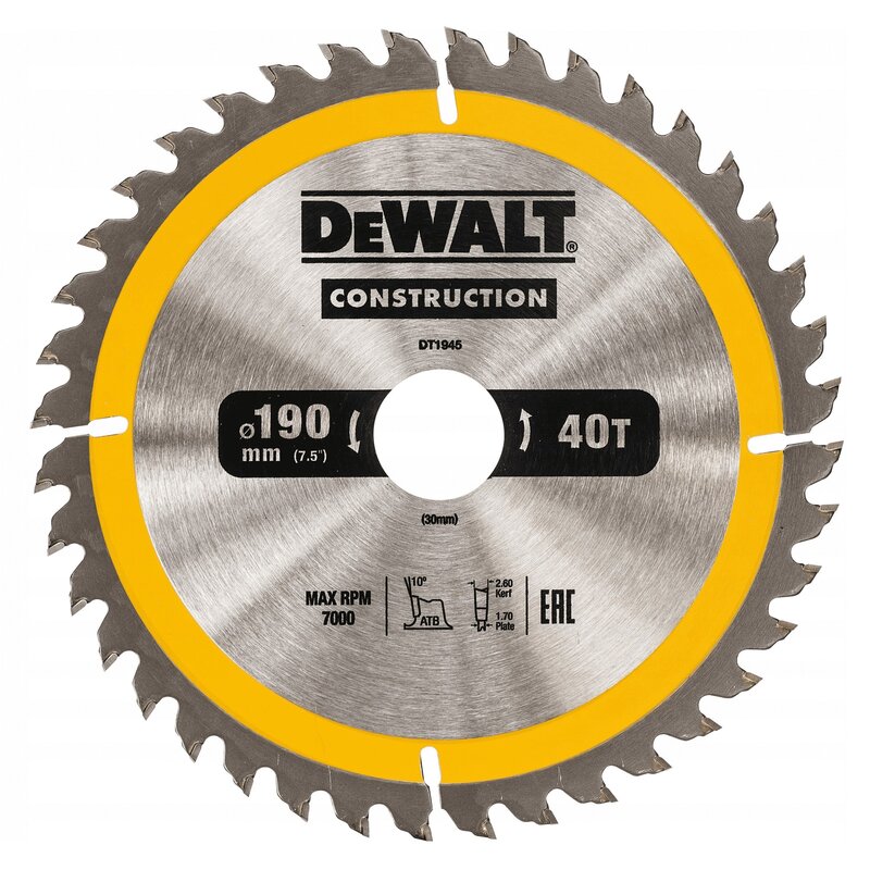 Tarcza do cięcia DEWALT DT1945-QZ 190 mm