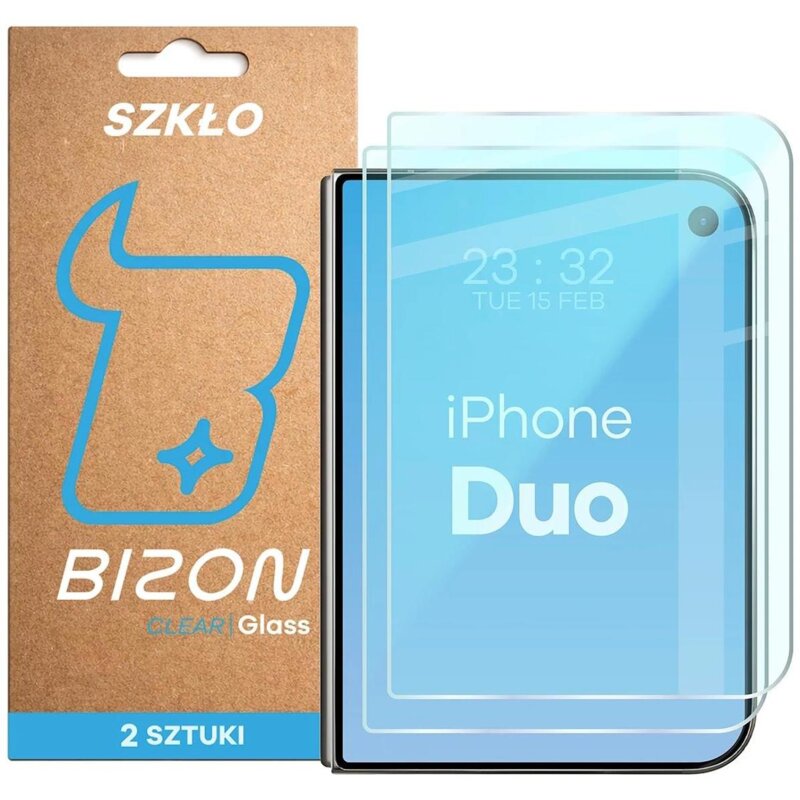 Szkło hartowane BIZON Glass Clear Duo do Apple iPhone Duo (2 szt.)