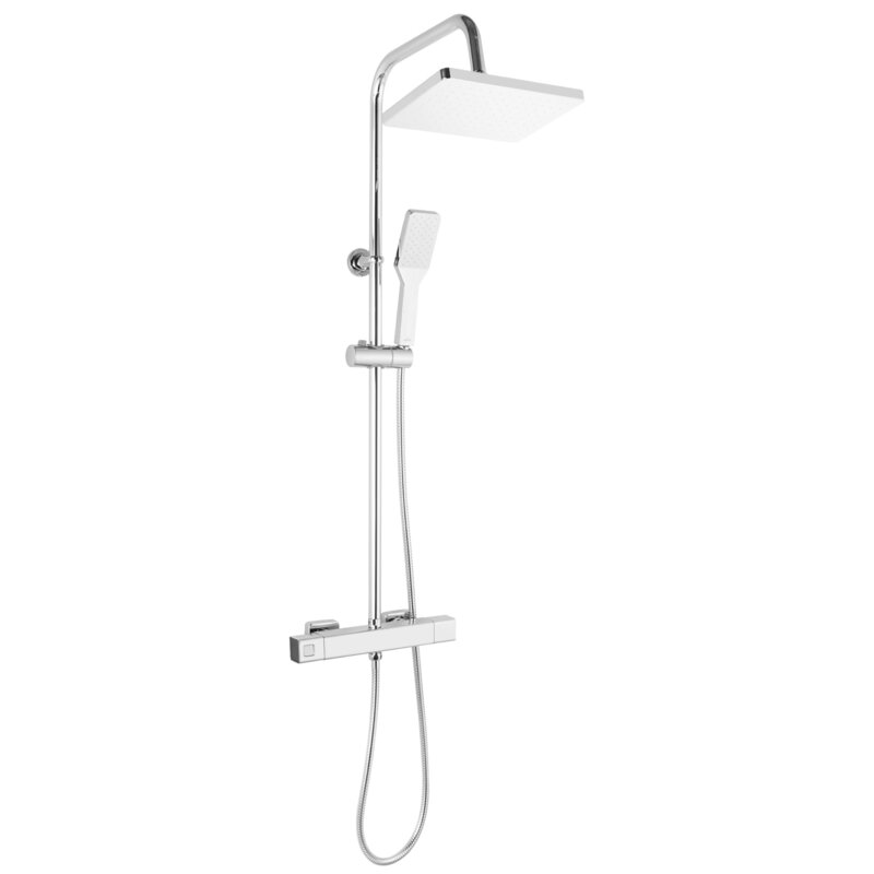Zestaw prysznicowy natynkowy INVENA Axira AU-07-T01-V z deszczownicą Chrom