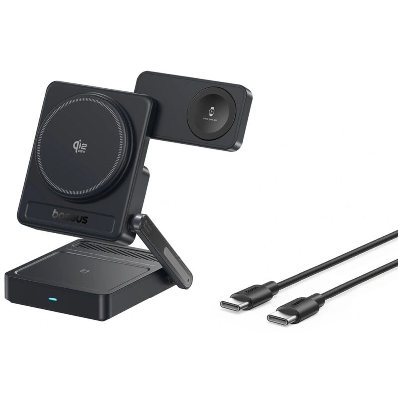 Baseus PicoGo AF21 3w1 Qi2.2 35W Czarny + kabel USB-C 1m