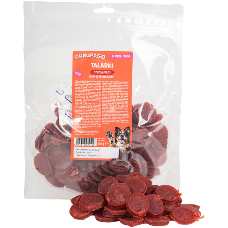 Przysmak dla psa CHRUP&GO Talarki z piersią kaczki 500 g