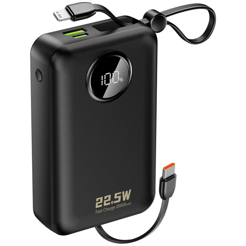 Powerbank DUADO K14+ 20000 mAh 22.5W PD SCP QC FCP AFC Czarny