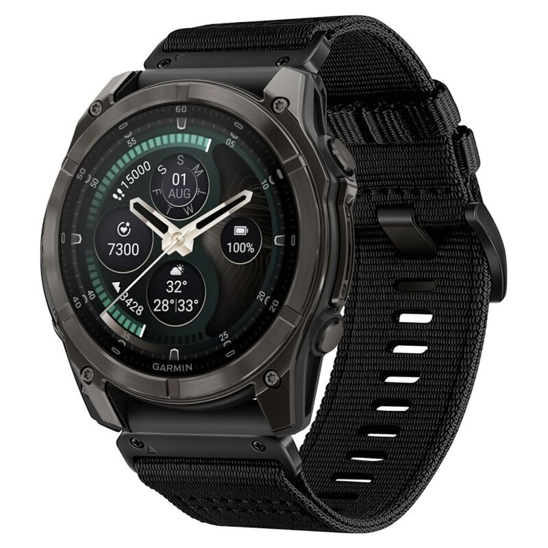 Pasek TECH-PROTECT Nylon Classic do Garmin Fenix 5X/5X Plus/6X/6X Pro/7X/8/8 Pro/9/9 Pro (47 mm) Czarny