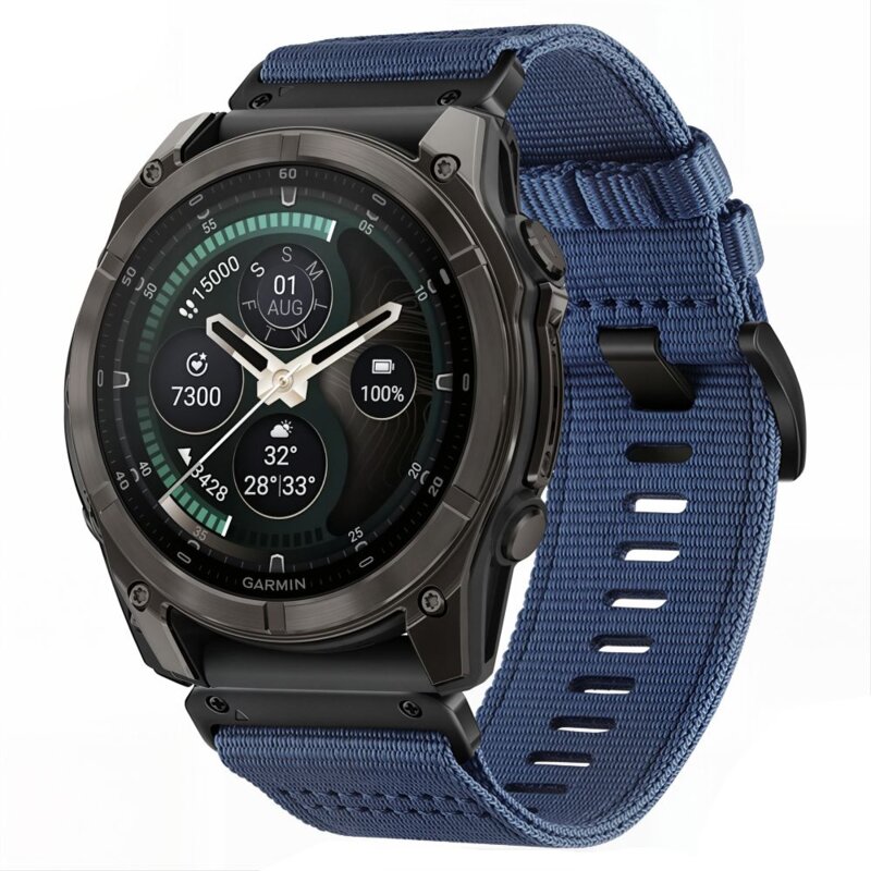 Pasek TECH-PROTECT Nylon Classic do Garmin Fenix 5X/5X Plus/6X/6X Pro/7X/8/8 Pro/9/9 Pro 47 mm Granatowy