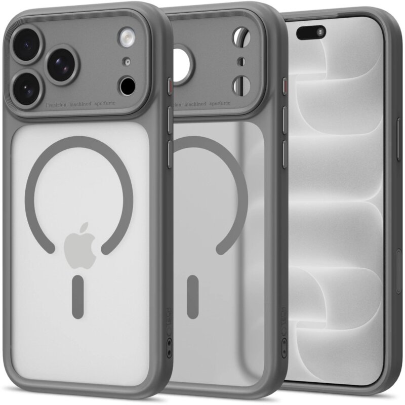 Etui TECH-PROTECT MagPeak MagSafe CC do Apple iPhone 17 Pro Max/18 Pro Max Przezroczysto-tytanowy matowy