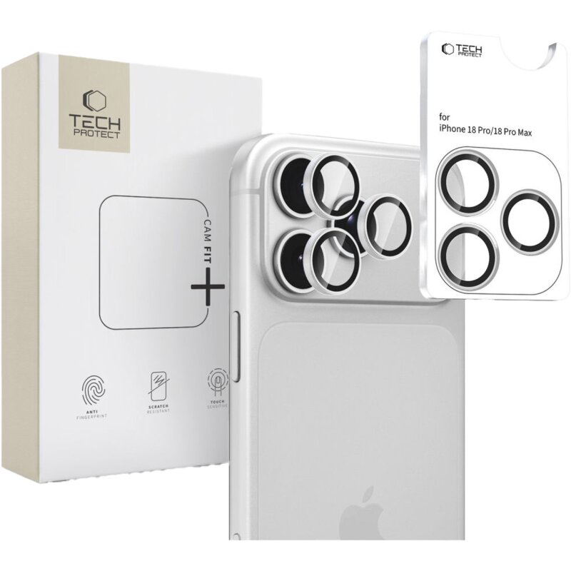 Tech-Protect Camring Fit+ do iPhone 18 Pro / 18 Pro Max Srebrny