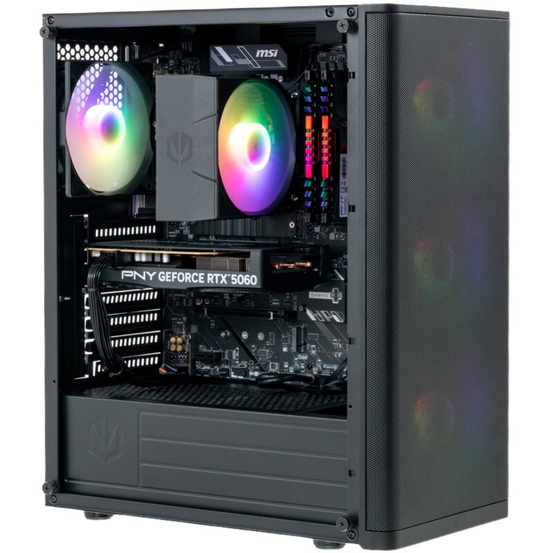 Komputer MAD DOG VENTUM200ARGB-A03WR32WH R5-5600X 32GB RAM 1TB SSD GeForce RTX5060 DLSS 4.5 Wi-Fi Windows 11 Home