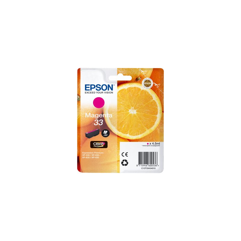 Tusz EPSON T3343 Purpurowy 4.5 ml C13T33434012