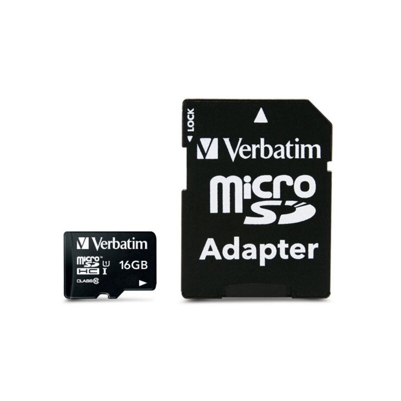 Karta pamięci VERBATIM microSDHC 16GB + Adapter