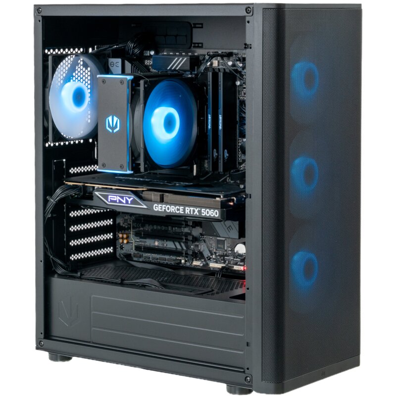 Komputer MAD DOG VENTUM400ARGB-A04WR24WP R5-7600X 24GB RAM 1TB SSD GeForce RTX5060 DLSS 4.5 Wi-Fi Windows 11 Professional