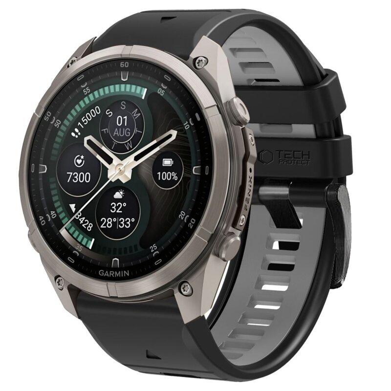Pasek TECH-PROTECT Iconband Pro do Garmin Fenix 5X/5X Plus/6X/6X Pro/7X/8/8 Pro/9/9 Pro (51 mm) Czarno-szary