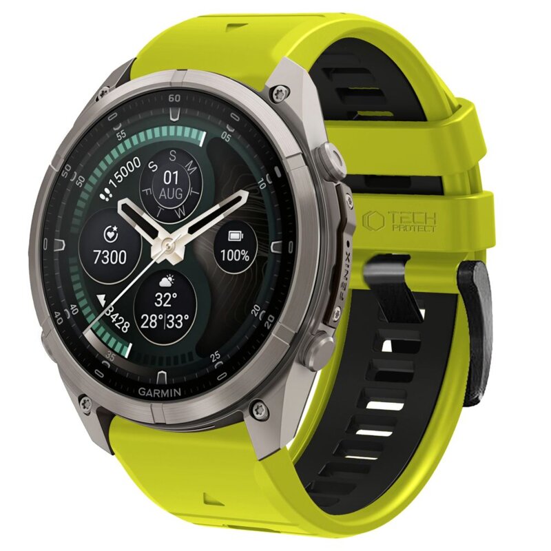 Pasek TECH-PROTECT Iconband Pro do Garmin Fenix 5X/5X Plus/6X/6X Pro/7X/8/8 Pro/9/9 Pro (51 mm) Limonkowo-czarny
