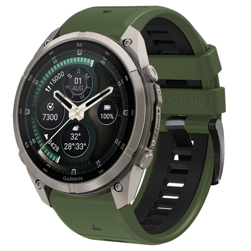 Pasek TECH-PROTECT Iconband Pro do Garmin Fenix 5/6/6 Pro/7/8/8 Pro/E/9/9 Pro (47 mm) Zielono-czarny
