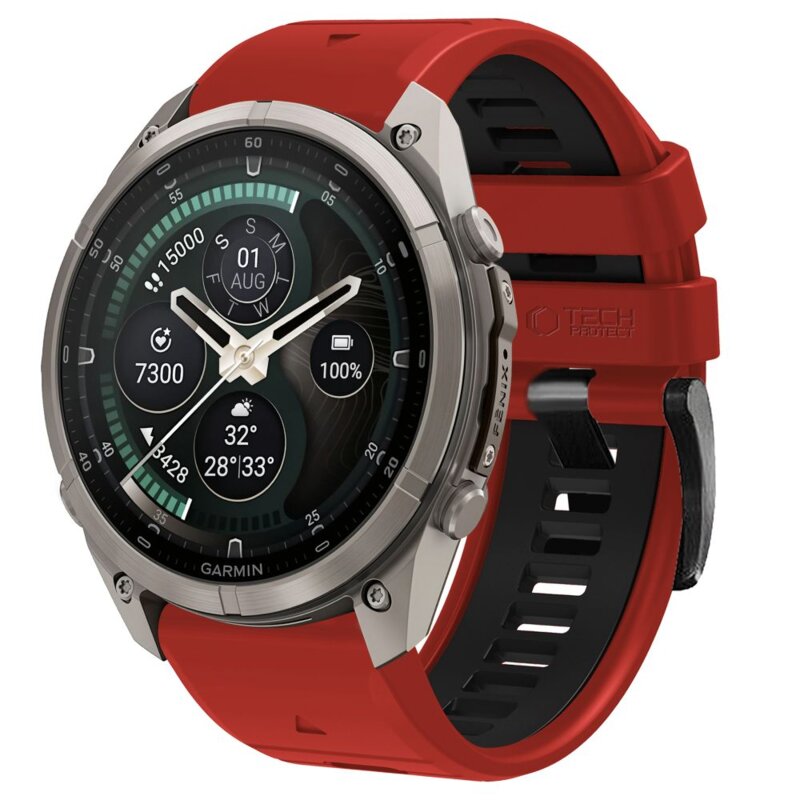 Pasek TECH-PROTECT Iconband Pro do Garmin Fenix 5/6/6 Pro/7/8/8 Pro/E/9/9 Pro (47 mm) Czerwono-czarny