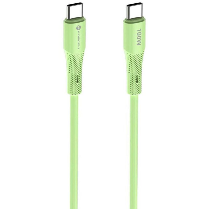 Kabel USB-C - USB-C FORCELL F-Energy C347 100W 1 m Zielony