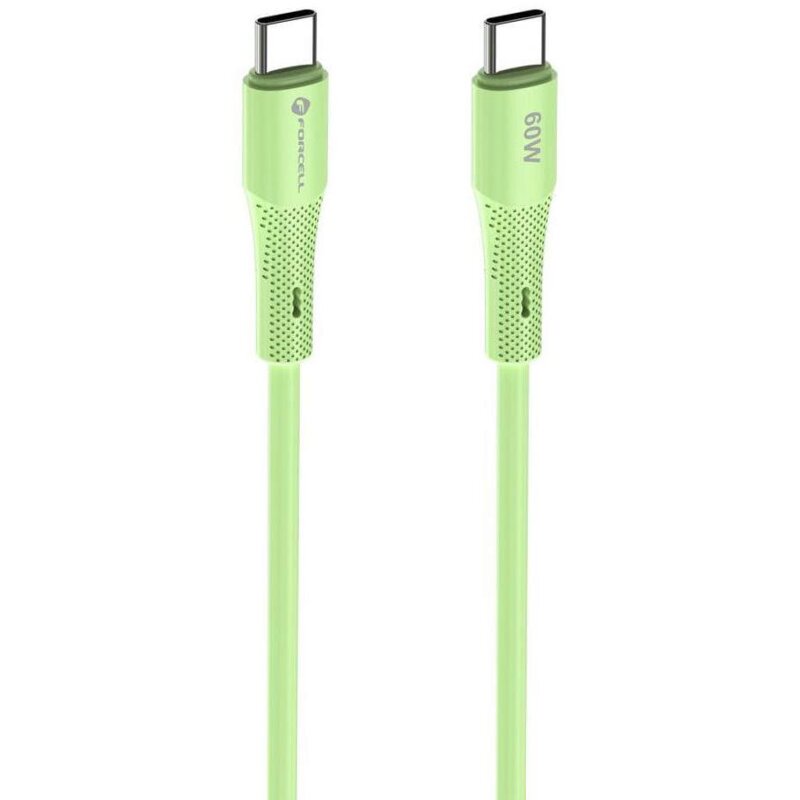 Kabel USB-C - USB-C FORCELL F-Energy C344 60W 1 m Zielony