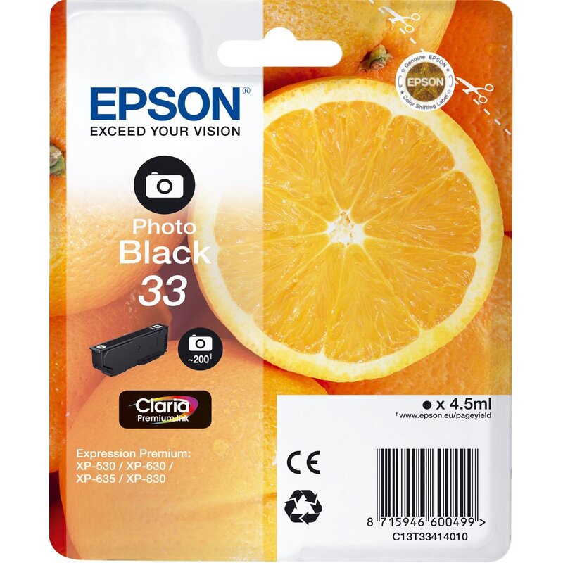 Wkład atramentowy EPSON 33 Czarny fotograficzny