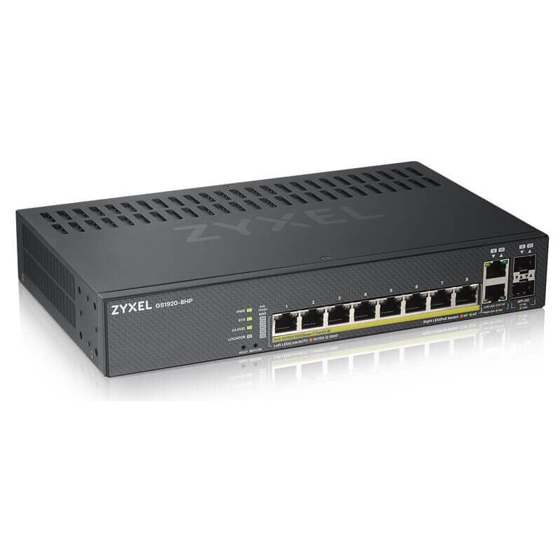 Switch ZYXEL GS1920-8HPV2-EU0101F Gigabit Ethernet, 12 portów, Funkcja PoE, Zarządzalny