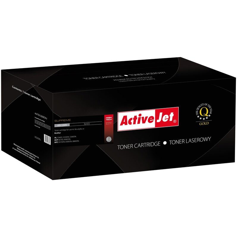 Activejet ATB-3280N Toner do drukarki Brother, Zamiennik Brother TN-3280; Supreme; 8000 stron; czarny.