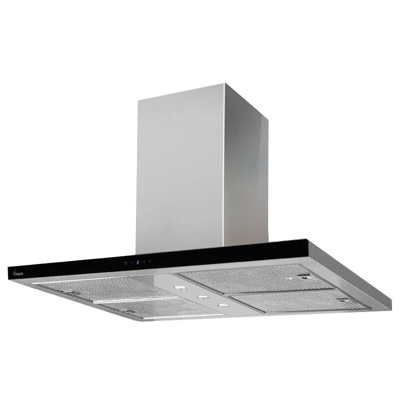 Okap AKPO WK-9 Isla Feniks Glass Slim 90 Inox-czarny