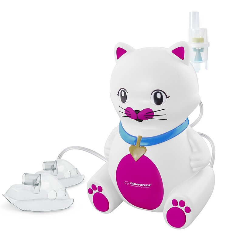 INHALATOR NEBULIZATOR KOMPRESOROWY DLA DZIECI KOTEK 2 x MASKA
