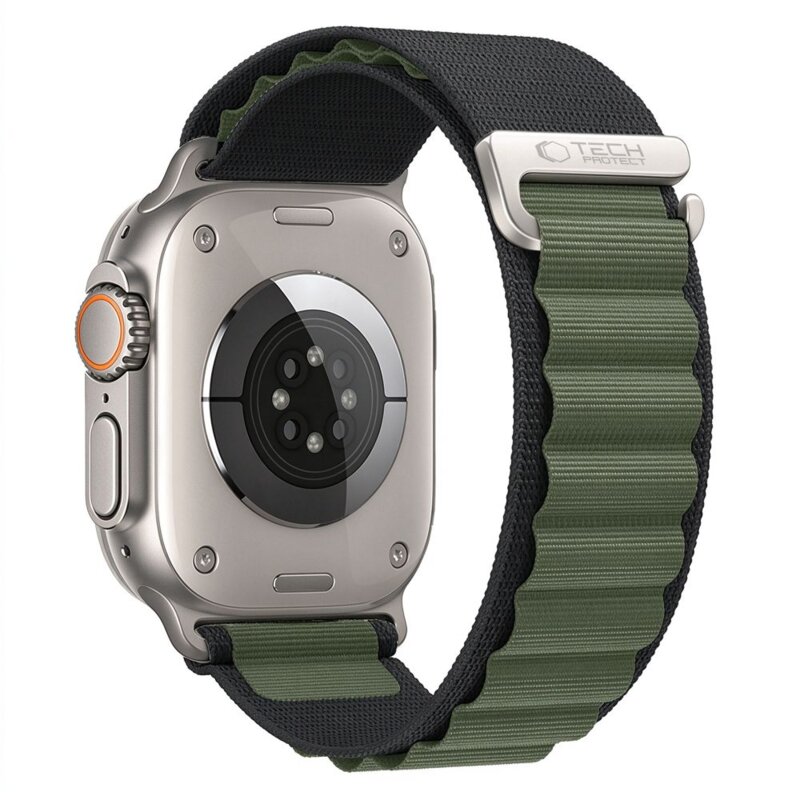 Pasek TECH-PROTECT Nylon Pro do Apple Watch do koperty 44/45/46/49 mm Czarno-Zielony