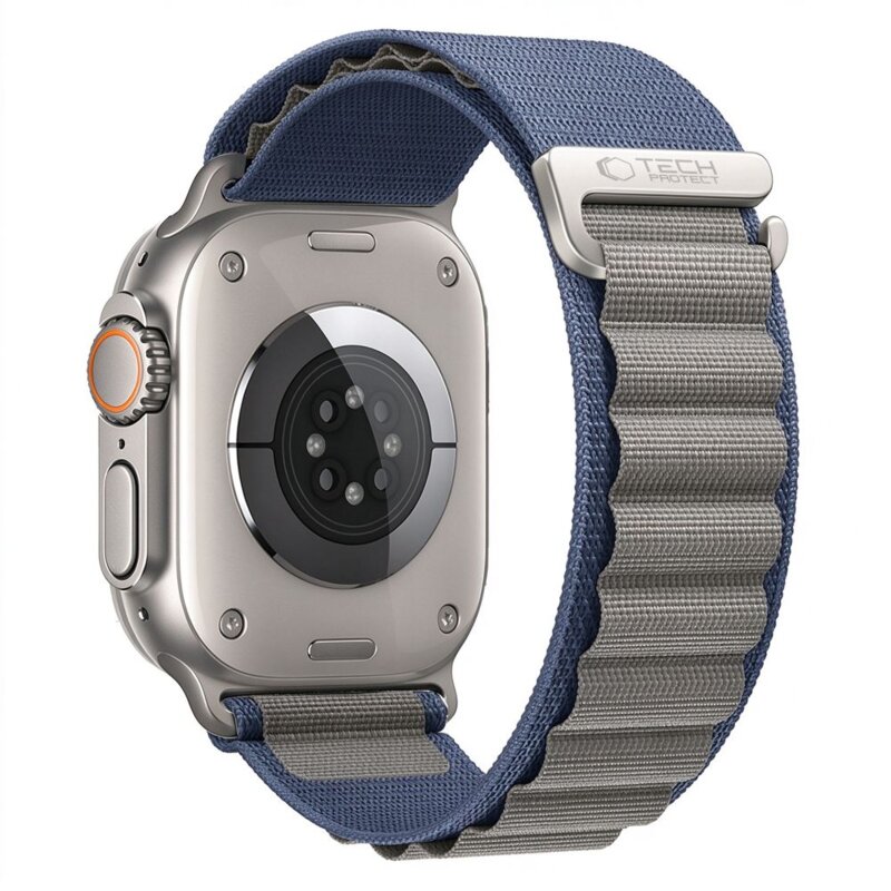 Pasek TECH-PROTECT Nylon Pro do Apple Watch do koperty 44/45/46/49 mm Niebiesko-Szary