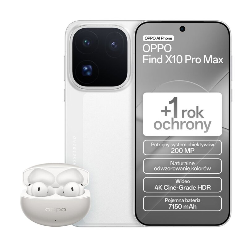 OPPO Find X10 Pro Max 12/512GB 6,78" Funkcje AI 120Hz 200Mpix Biały