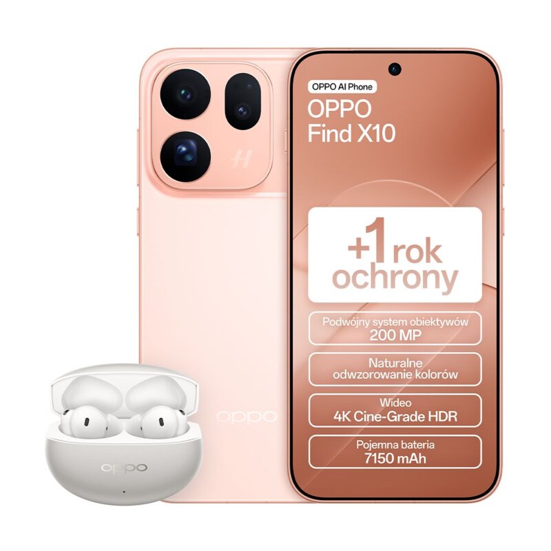OPPO Find X10 12/512GB Funkcje AI 6,59" 120Hz 200Mpix Koralowy