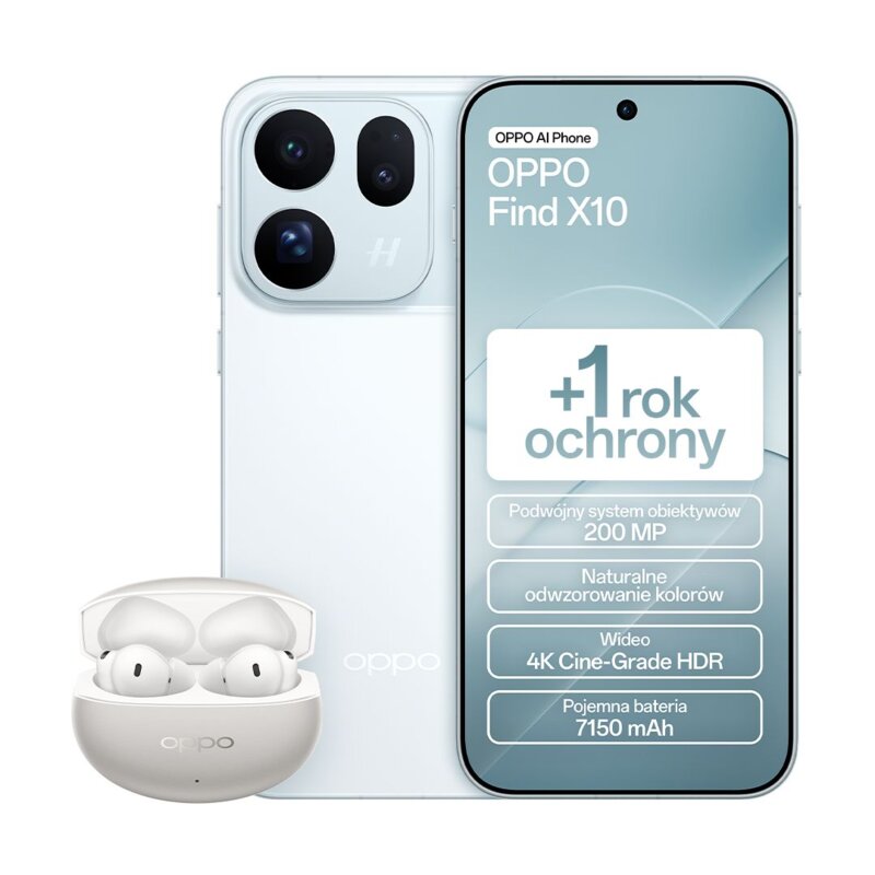 OPPO Find X10 12/256GB Funkcje AI 6,59" 120Hz 200Mpix Błękitny