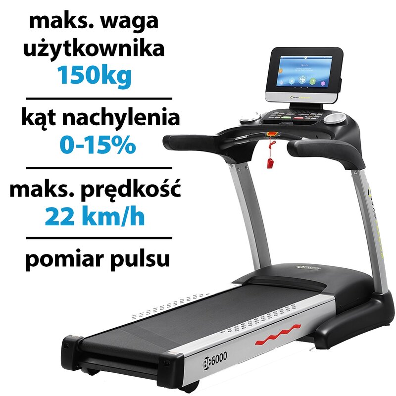 Bieżnia elektryczna HMS BE6000 2982W 22km/h