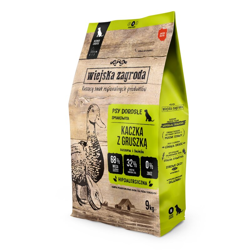 Karma dla psa WIEJSKA ZAGRODA Kaczka z gruszkÄ M 9 kg