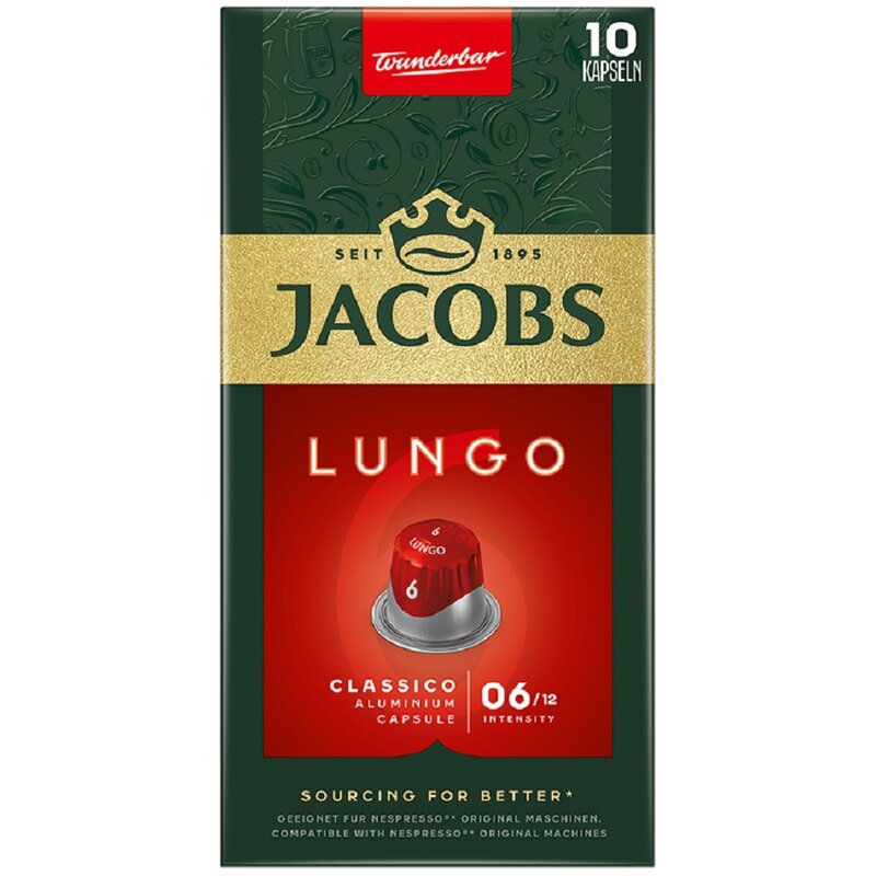 Kapsułki JACOBS Lungo Classico 6 do ekspresu Nespresso 10 szt.