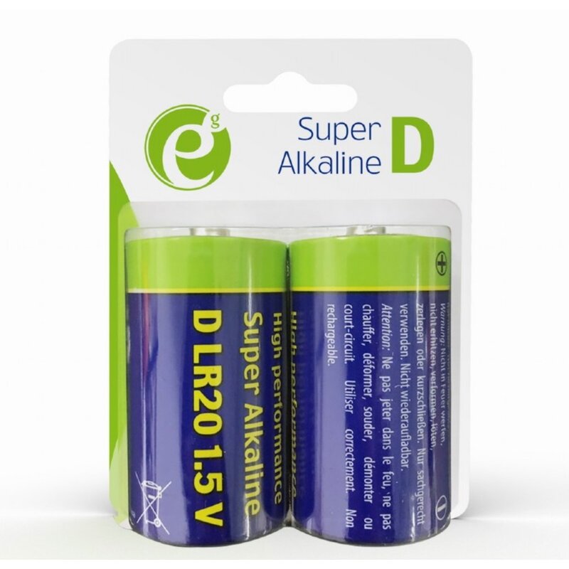 Baterie D LR20 GEMBIRD Super Alkaline (2 szt.)