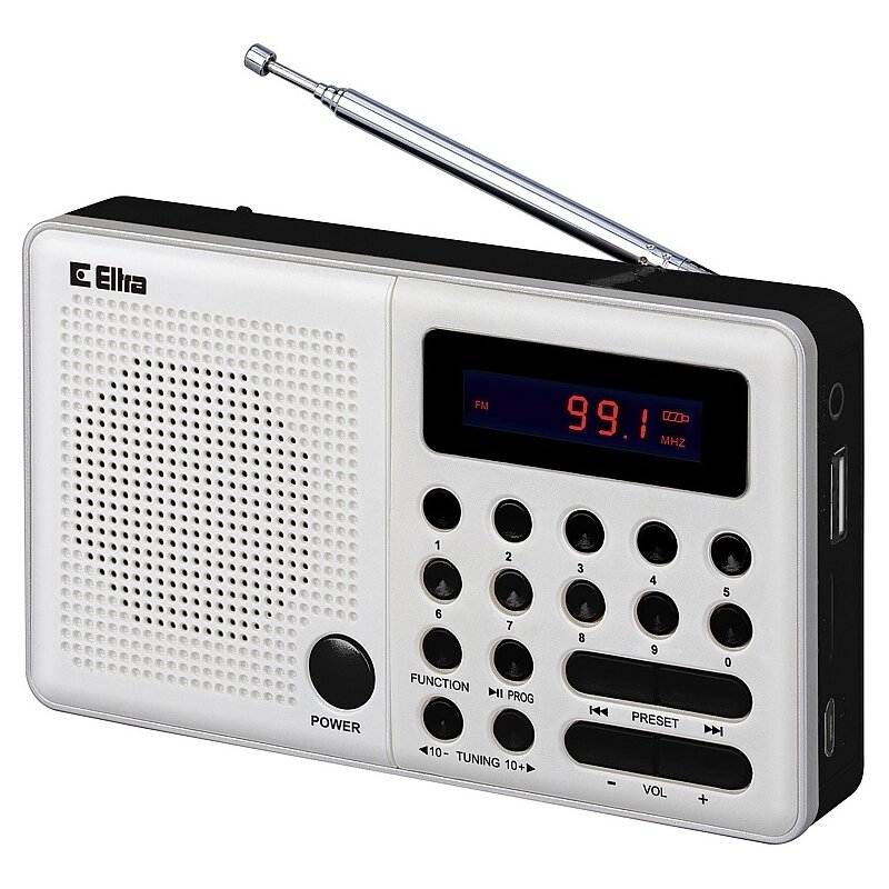 Eltra Radio Pliszka USB, FM białe