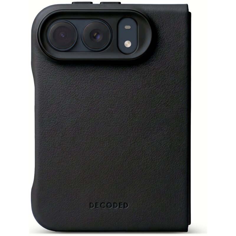 Etui DECODED Leather Backcover MagSafe do Apple iPhone Duo Czarny