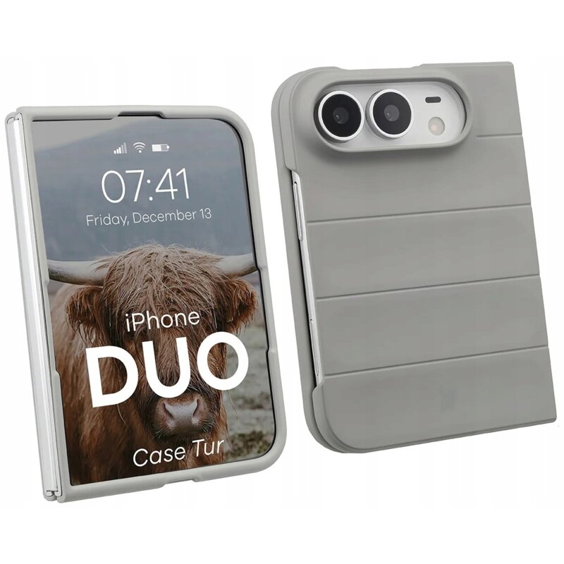 Etui BIZON Case Tur do Apple iPhone Duo Jasnoszary