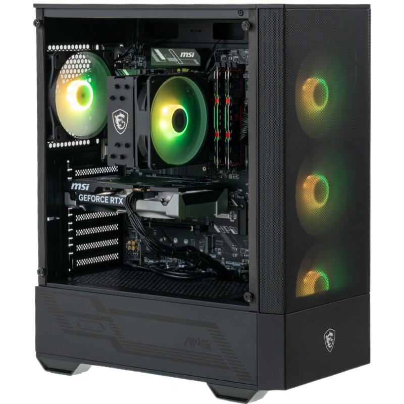 Komputer MAD DOG Powered By MSI FORGE112R-A06DR16 R7-5700 16GB RAM 1TB SSD GeForce RTX5060 DLSS 4.5 Wi-Fi