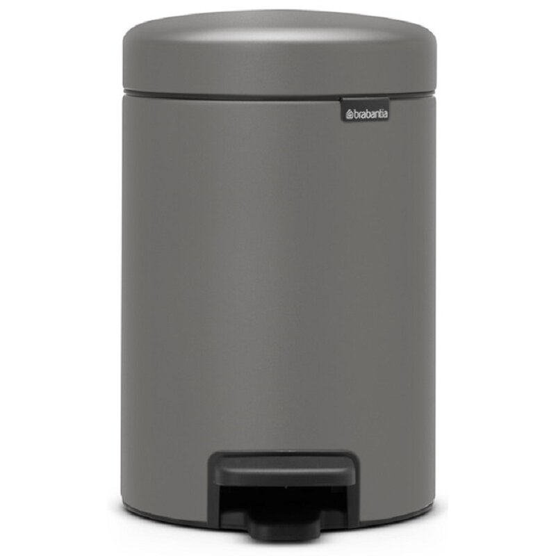 Kosz na śmieci z pedałem BRABANTIA 126260 NewIcon uszczelka przeciwzapachowa, malowany proszkowo 3L Szary