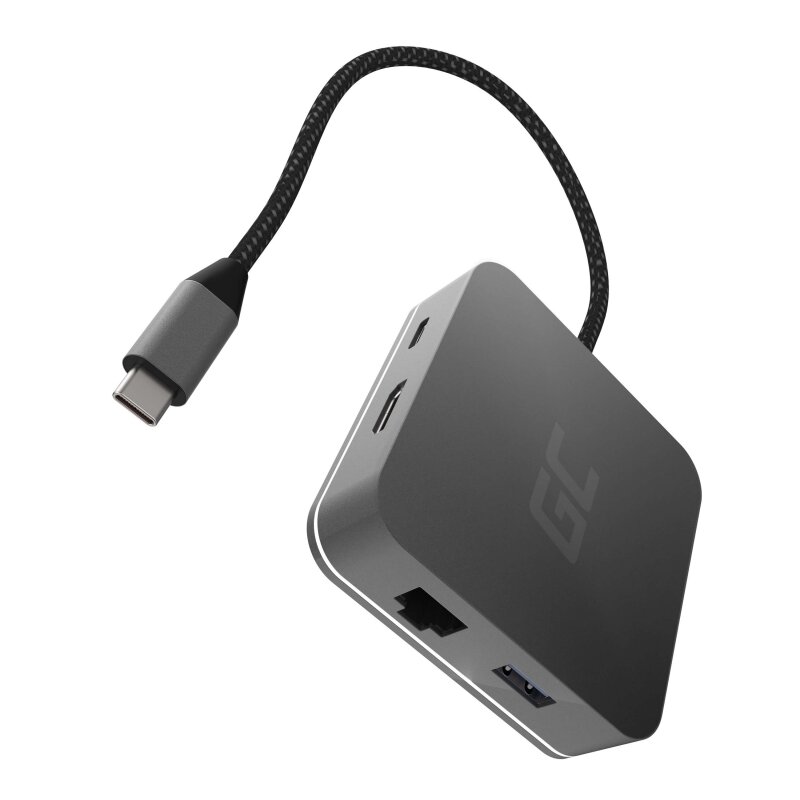 Hub GREENCELL AK61 6w1 USB Typu C, Pasywny