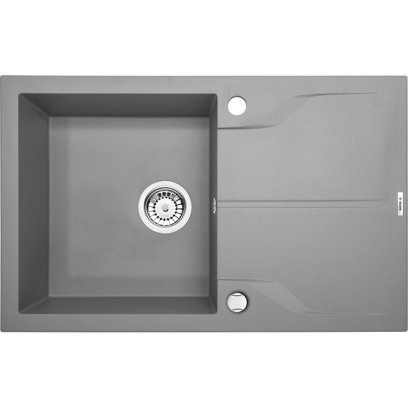 Zlewozmywak jednokomorowy z ociekaczem DEANTE Andante Flush ZQN S11F Szary metalik 48.8x78