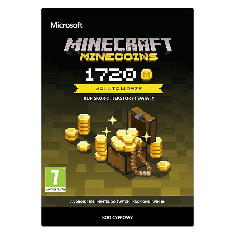 Kod aktywacyjny MICROSOFT Minecraft Minecoins 1720 monet