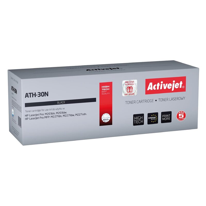 Activejet ATH-30N Toner do drukarki HP, Zamiennik HP 30A CF230A; Supreme; 1600 stron; czarny.