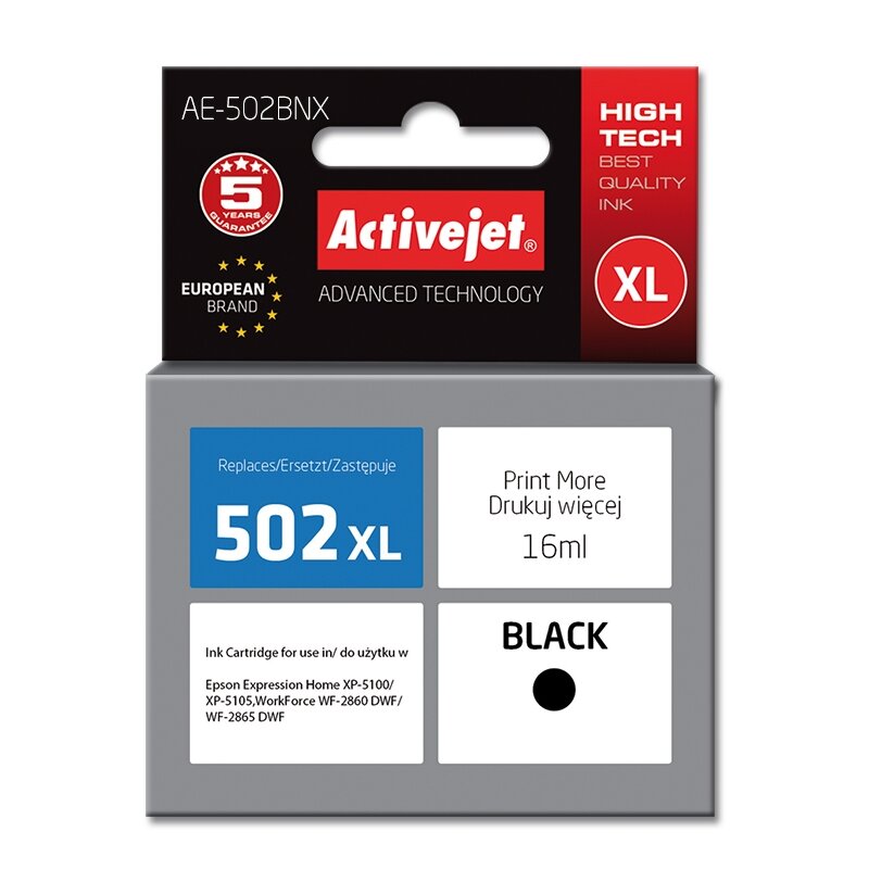 ActiveJet AE-502BNX (zamiennik 502XL) Czarny 16 ml